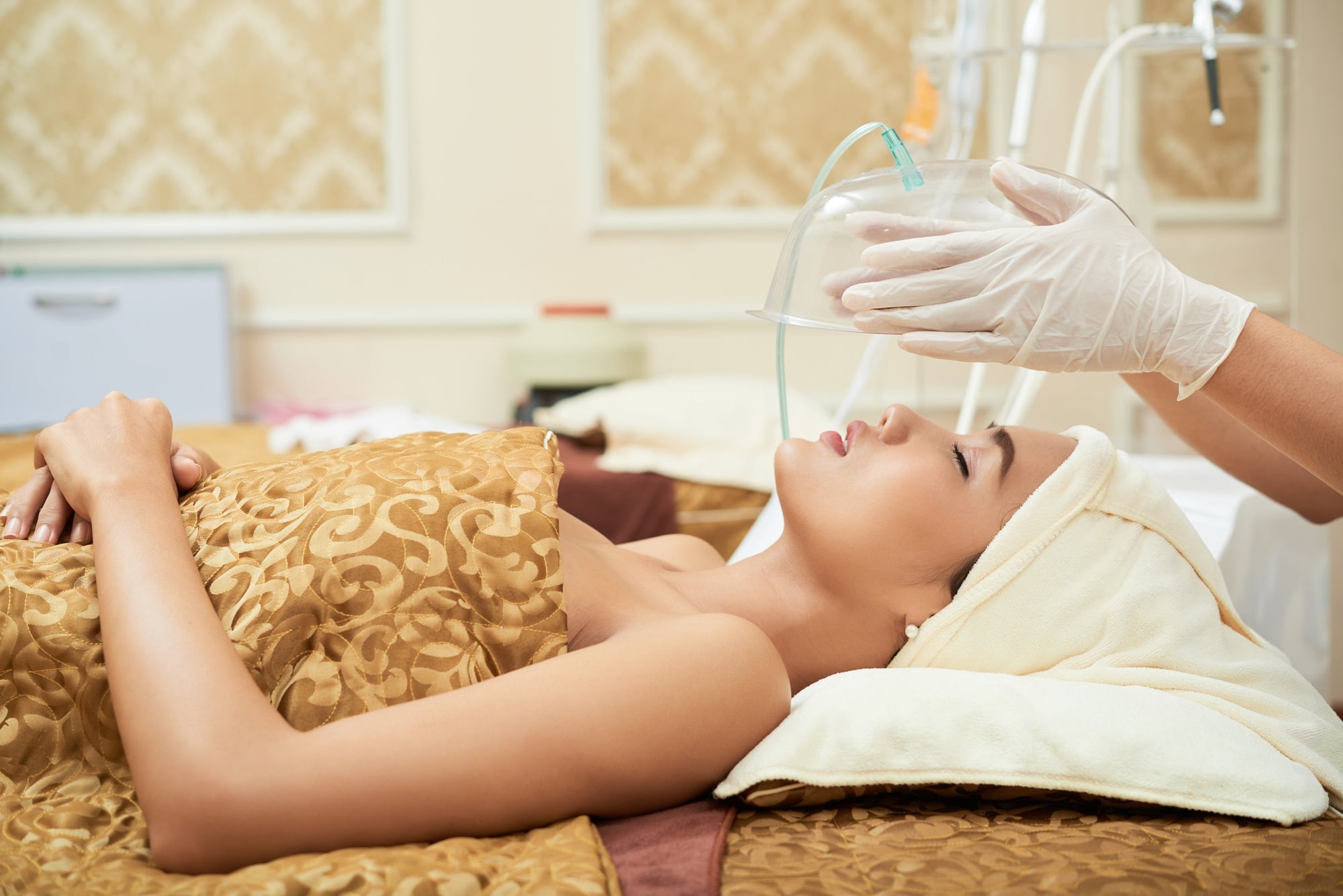 Having Facial Treatment